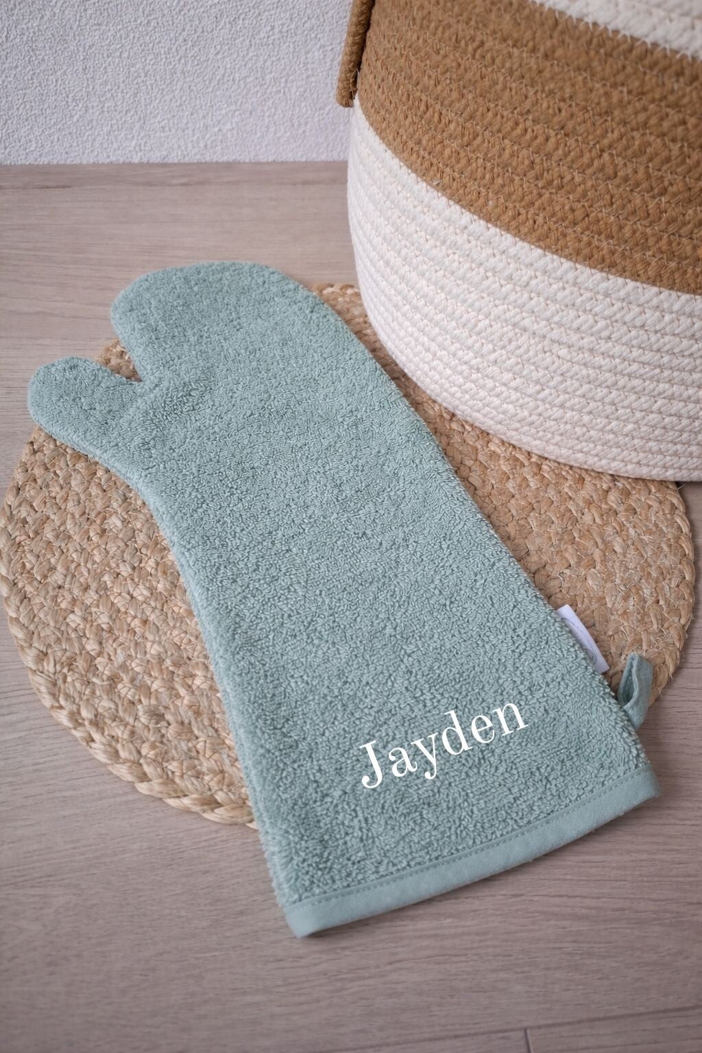 Grote zachte washand stone green