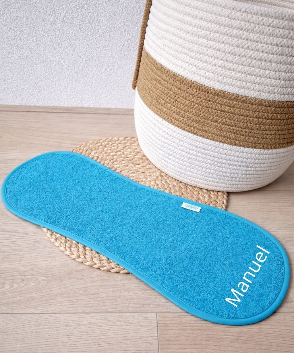 Blauwe schouder spuugdoek