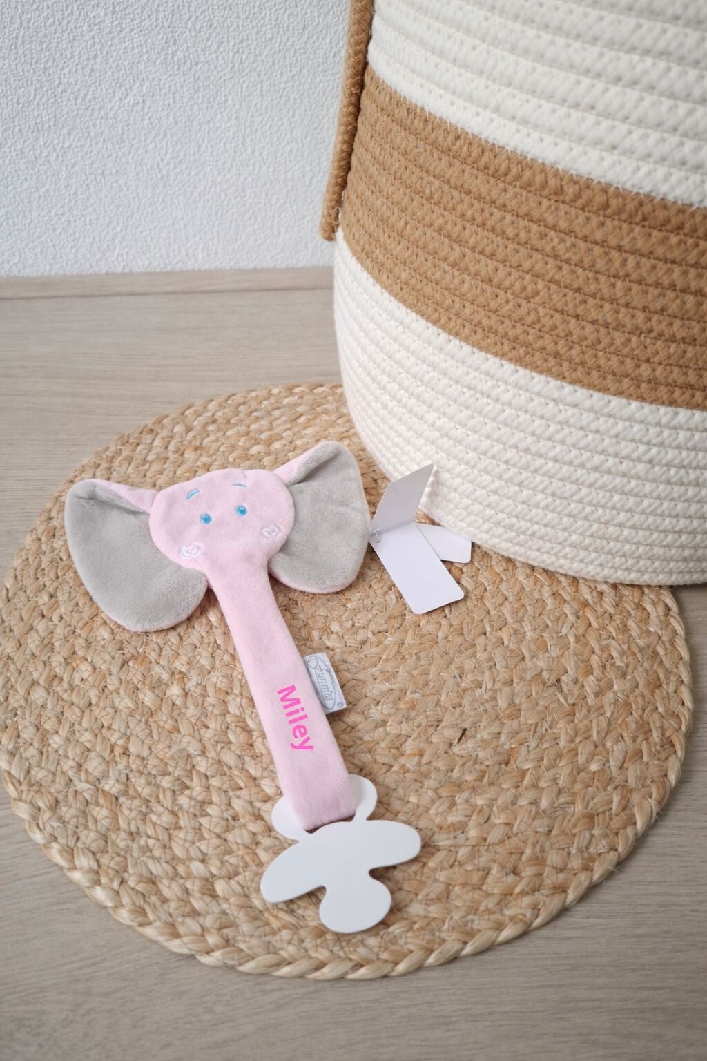 Speendoek olifant roze