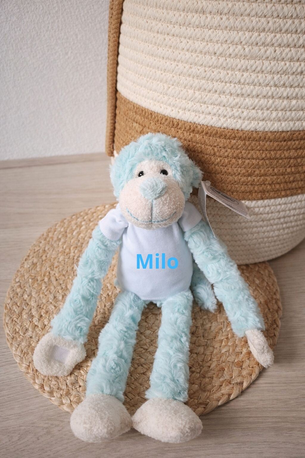 Slingeraap knuffel mint