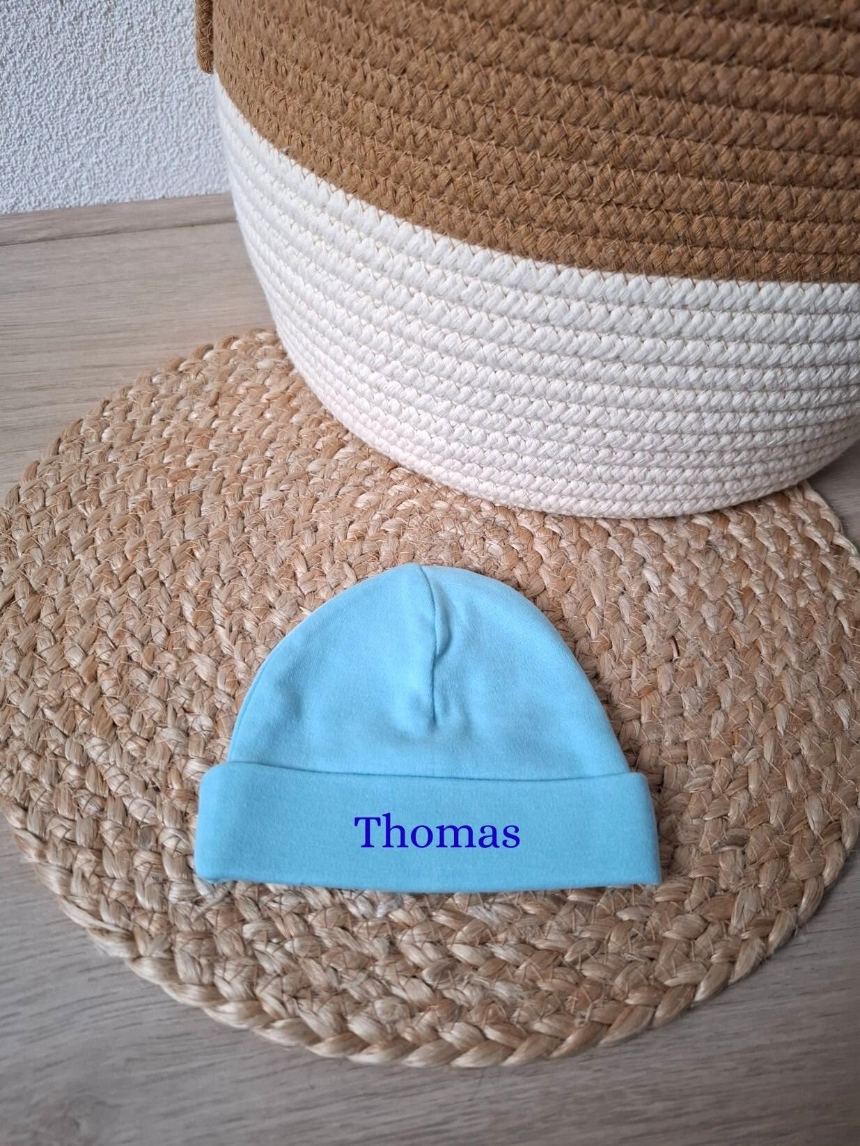 Babymutsje blauw 50-56