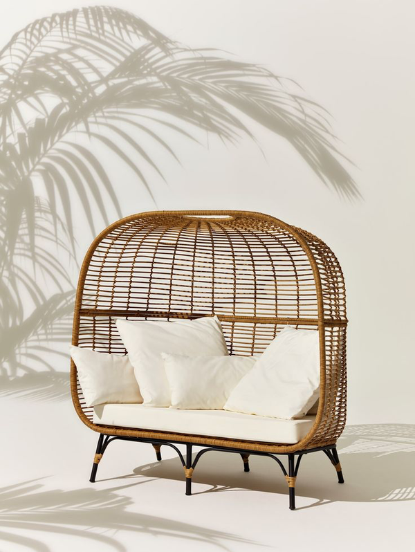 🪑 Sillón de hierro y ratán