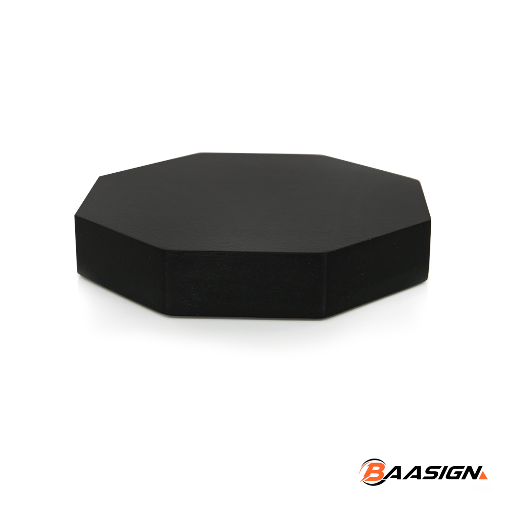 Trofeeplank 12cm Achthoek Modern Zwart