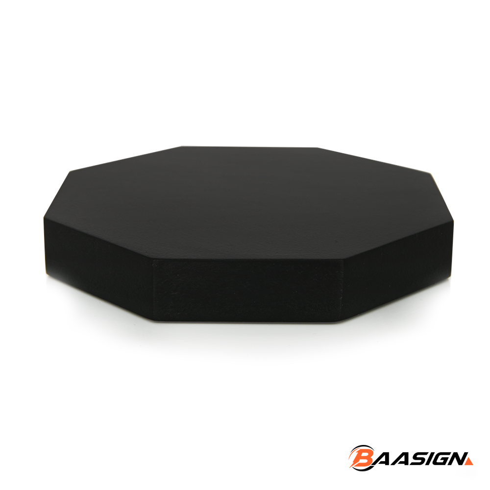 Trofeeplank 18cm Achthoek Modern Zwart