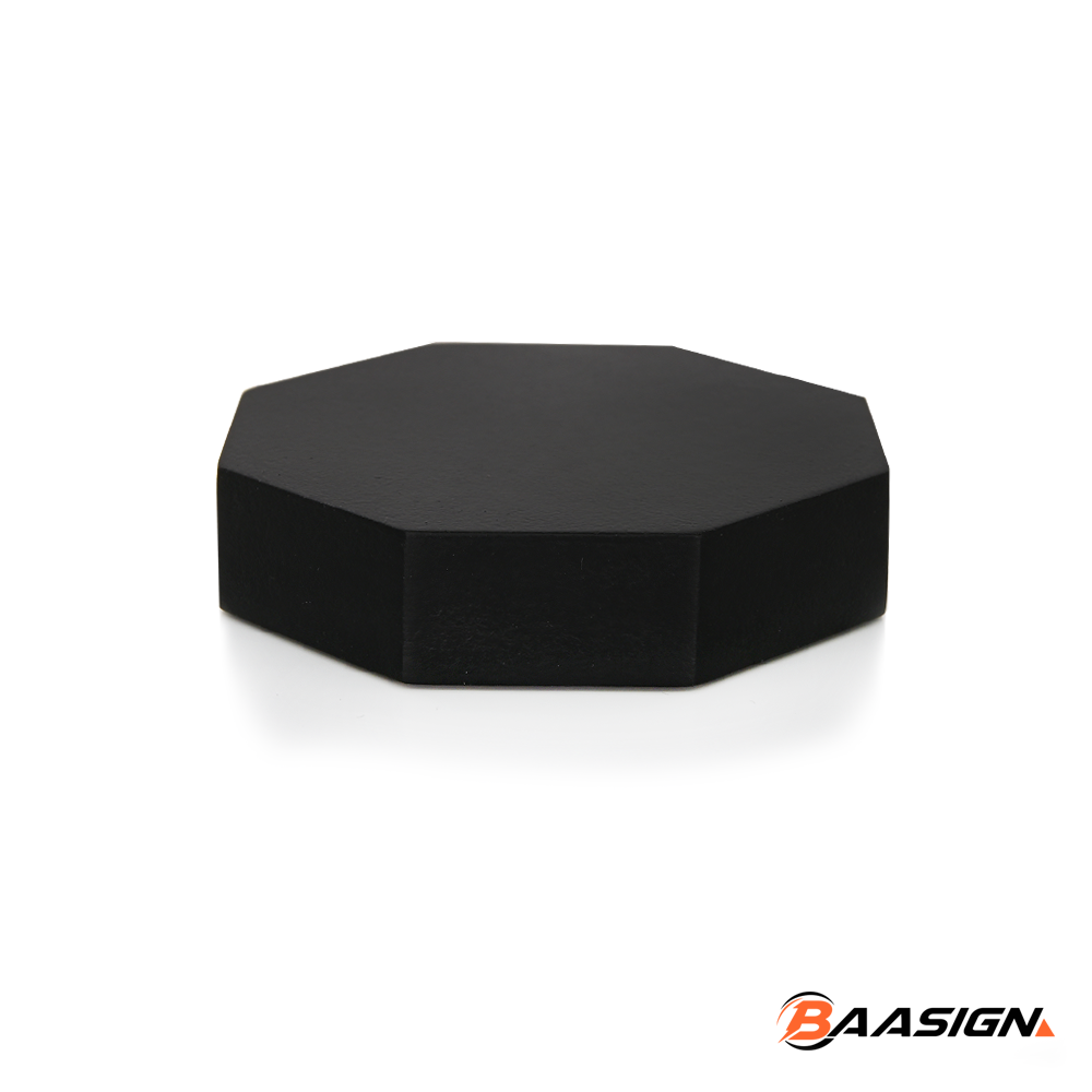 Trofeeplank 8cm Achthoek Modern Zwart