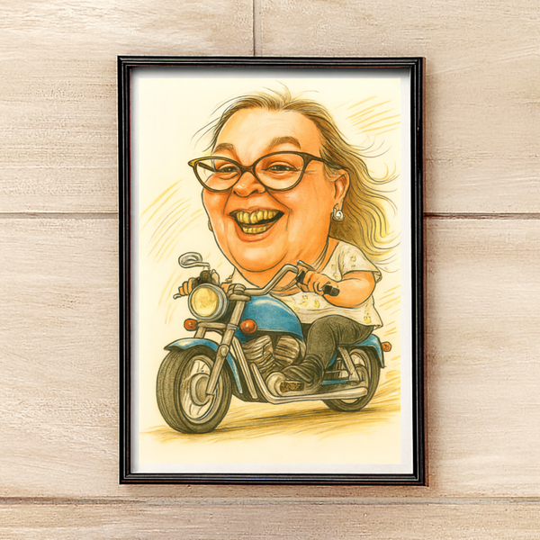 Caricatures of family and friends.
