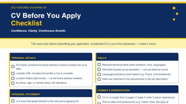 CV, Before you apply checklist