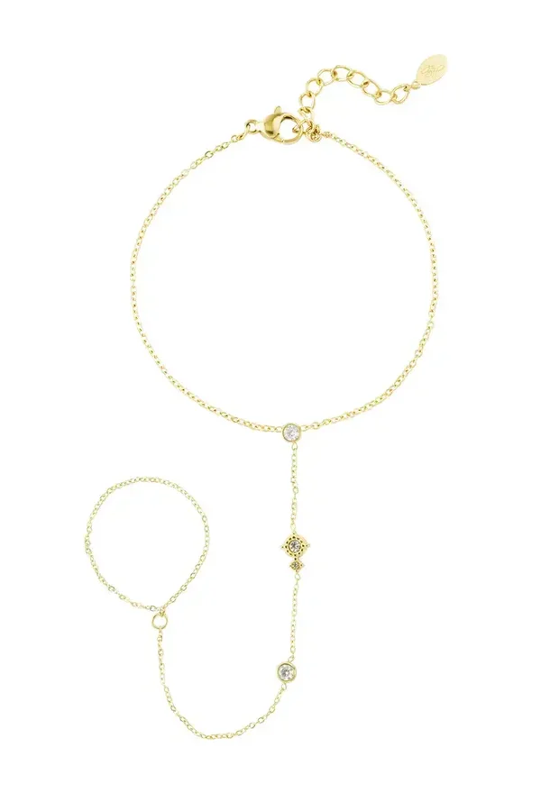 Armband musthave met ring sparkel - goud