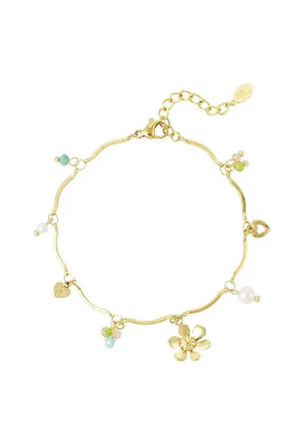 Bedelarmband summer - goud