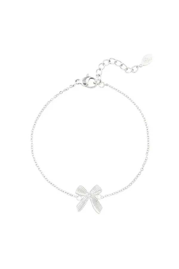 Armband subtiel met strik - zilver