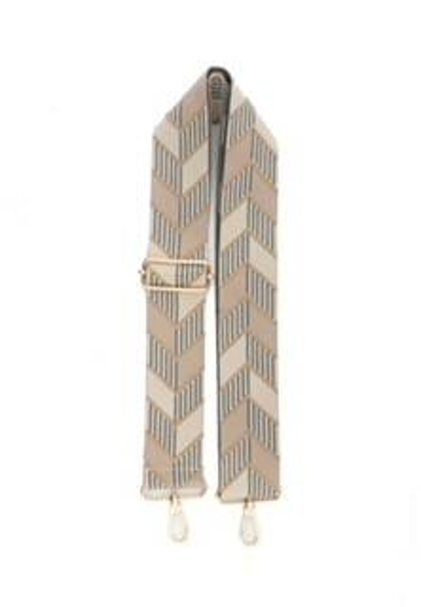 Bagstrap beige kleuren met goud