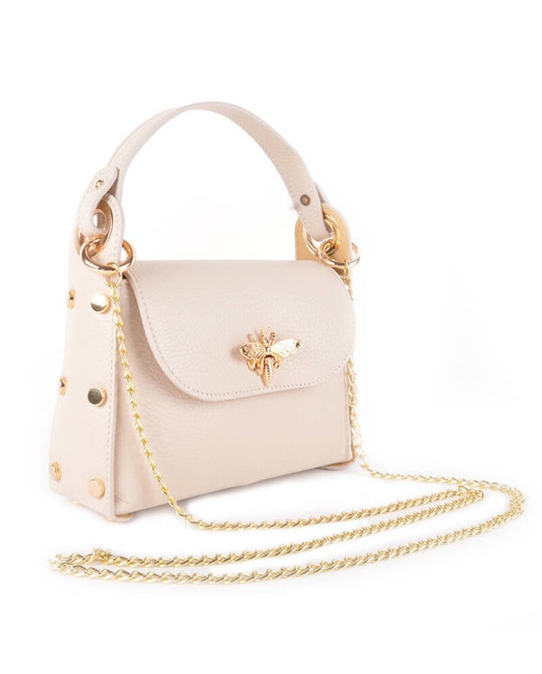 Bee bag beige Echt leer!