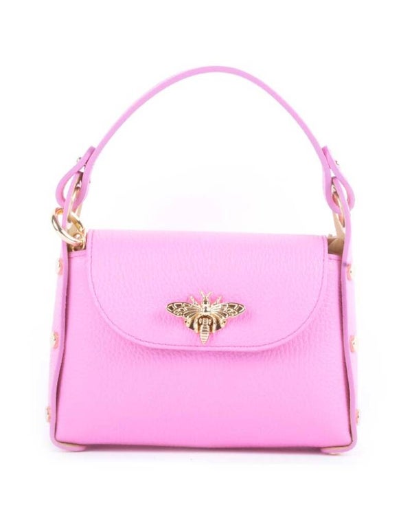 Bee bag kauwgom roze Echt leer!