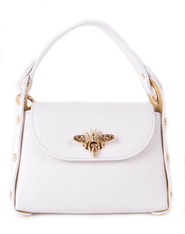 Bee bag wit Echt leer!