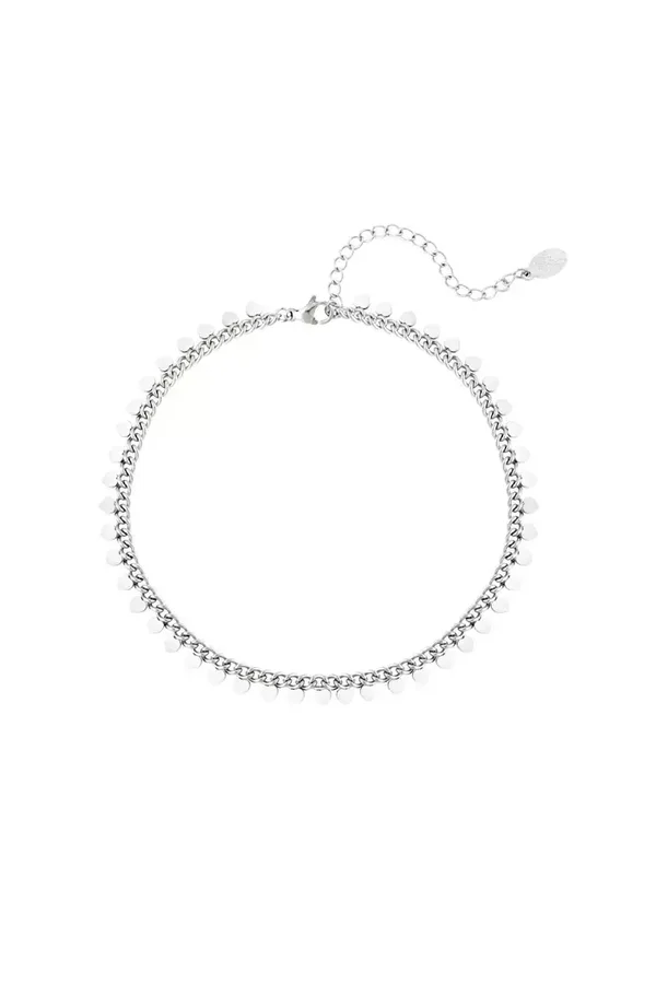 Enkelbandje met hartjes zilver