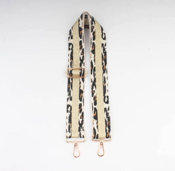 Bagstrap goud glitter en panter
