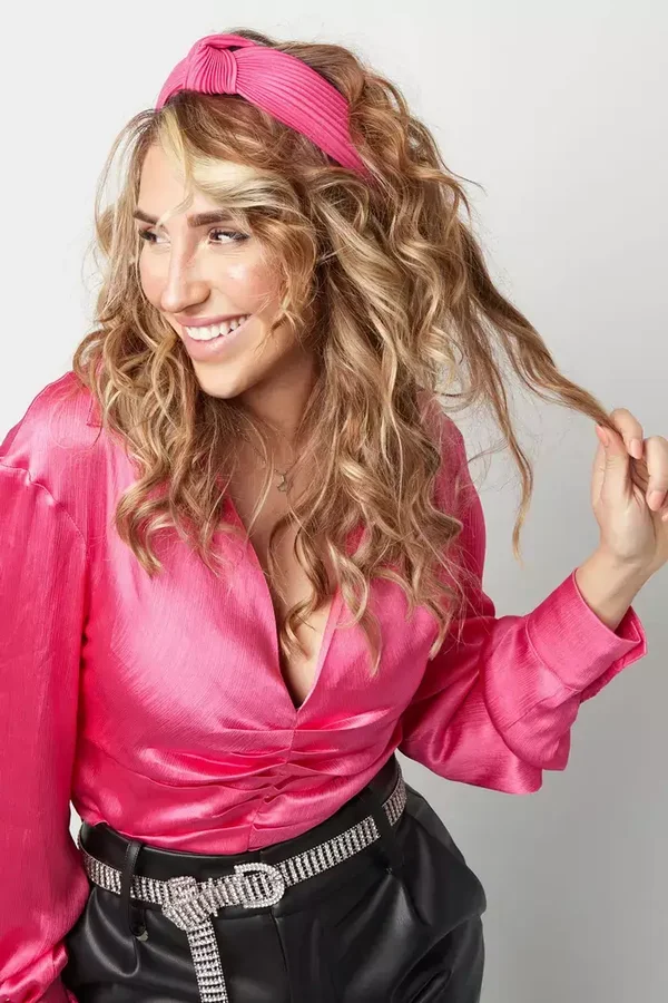 Haarband met knot roze