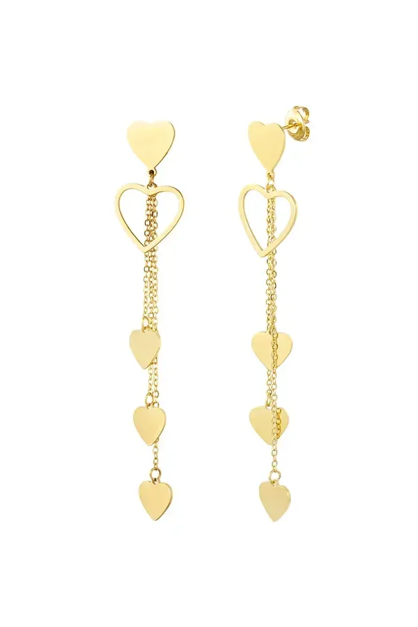 Oorbellen hartjes -  goud