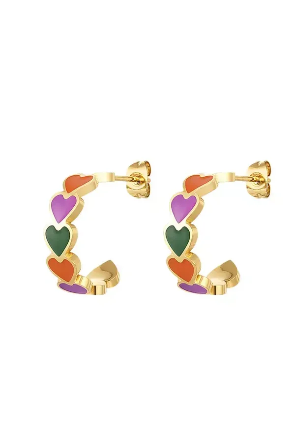 Oorbellen hartje colourful