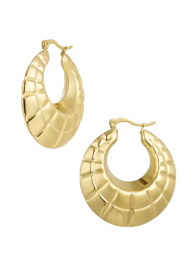 Hoops met patroon - goud