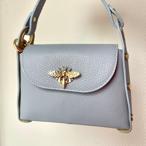 Bee bag licht blauw Echt leer!