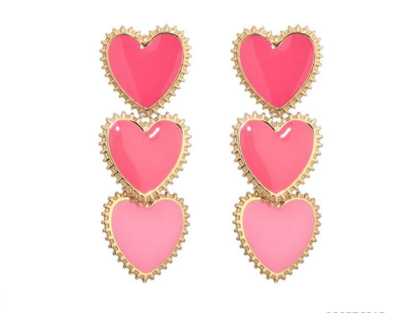 Oorbellen colour heart pink