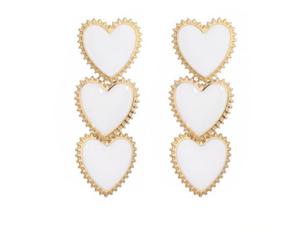 Oorbellen heart white