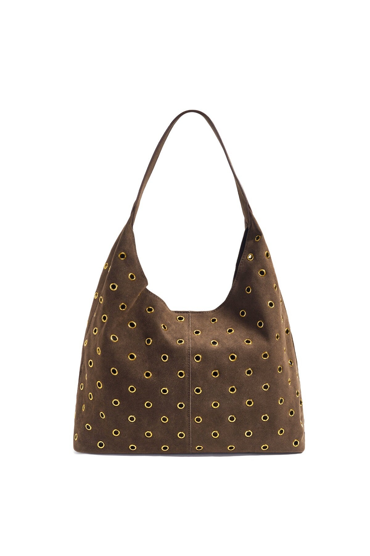 Schoudertas met gouden ringen