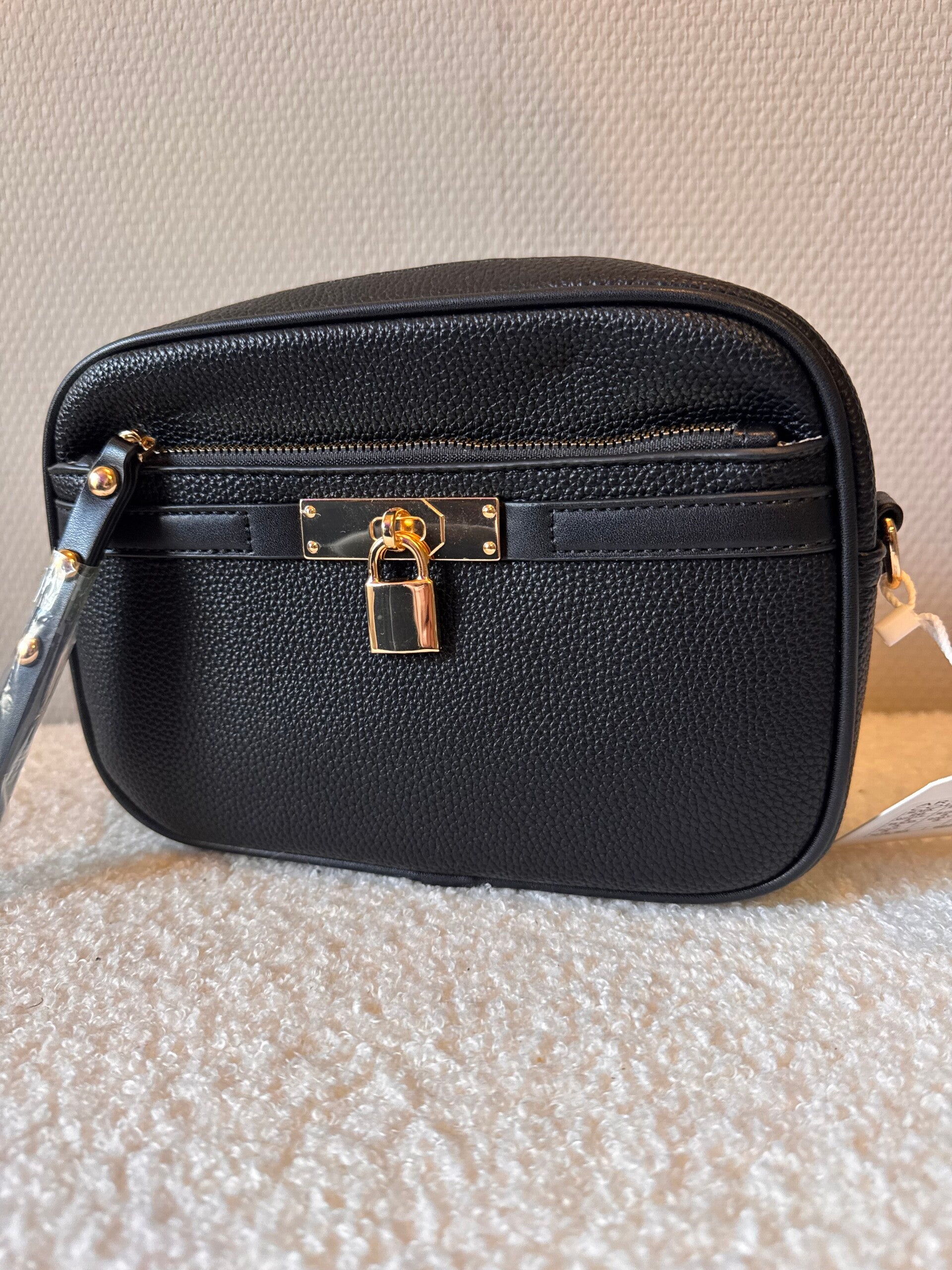 Crossbody met slotje - zwart