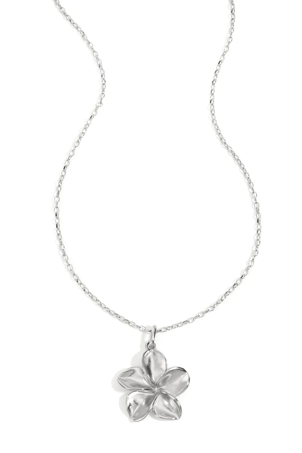 bloem ketting - Zilver