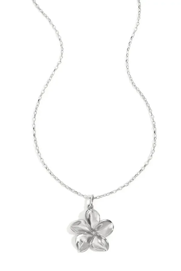 bloem ketting - Zilver