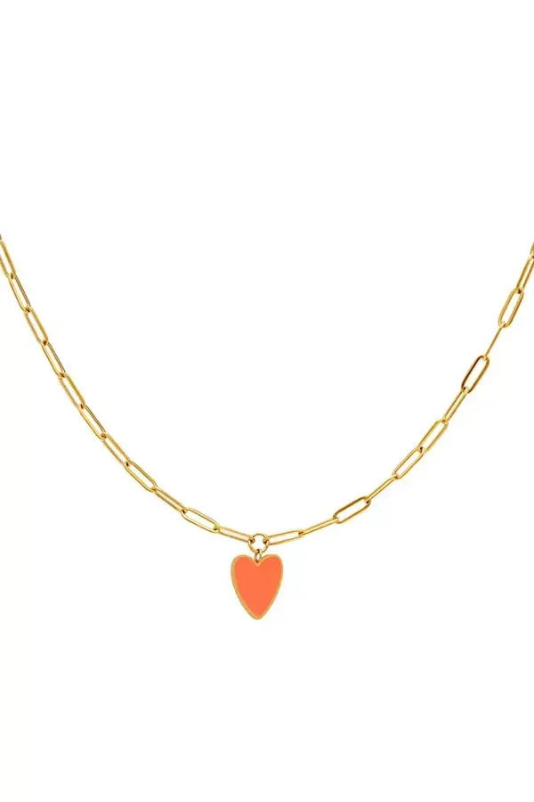 KIDS ketting hartje orange