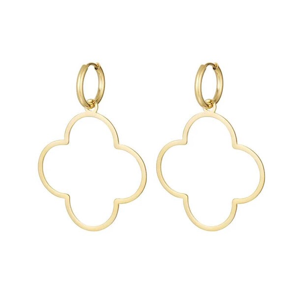 Oorbellen klaver goudkleur