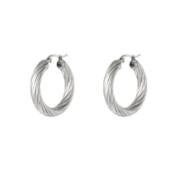 Oorringen gedraaid zilver