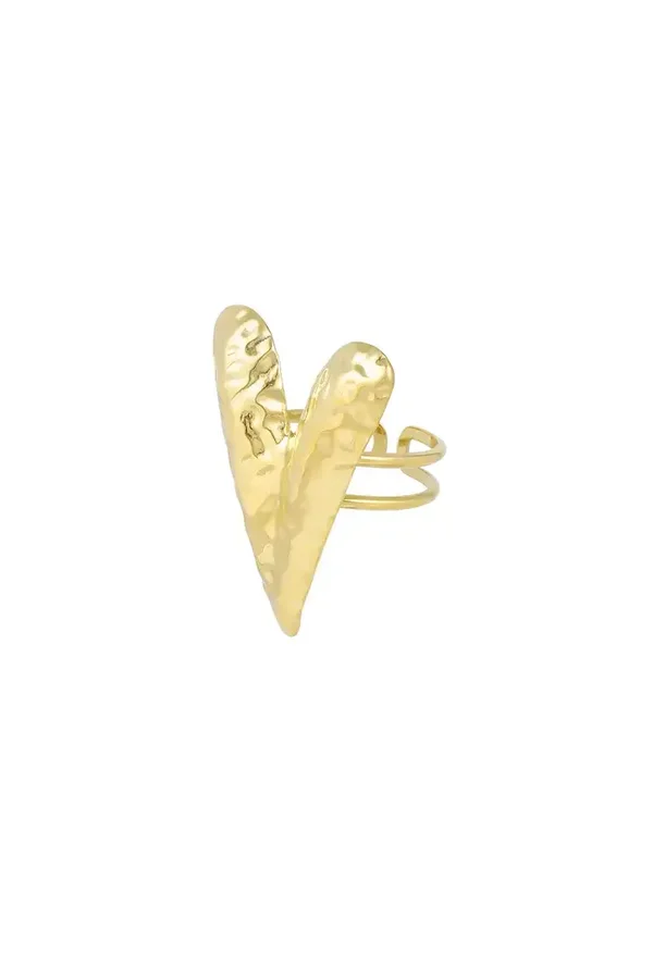 structured love ring - goud