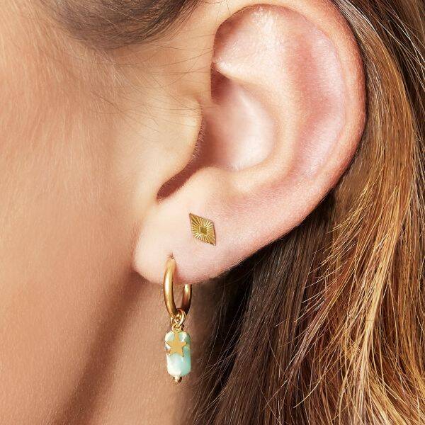 Oorknopjes met ruit goud