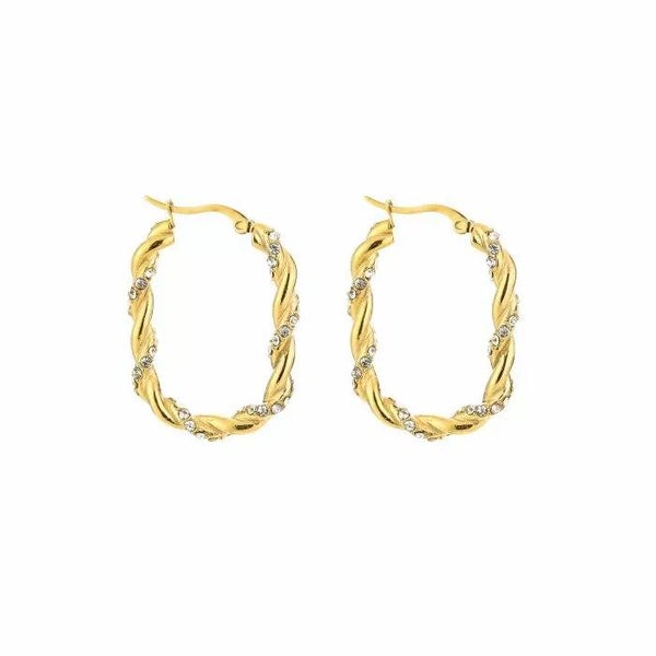 Oorbellen twisted goud