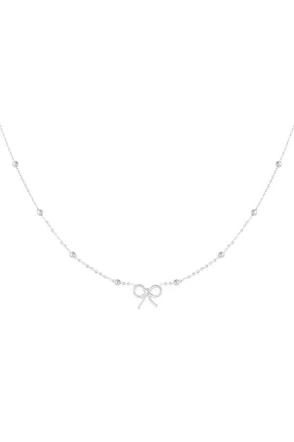 Ketting basic met strik - zilver