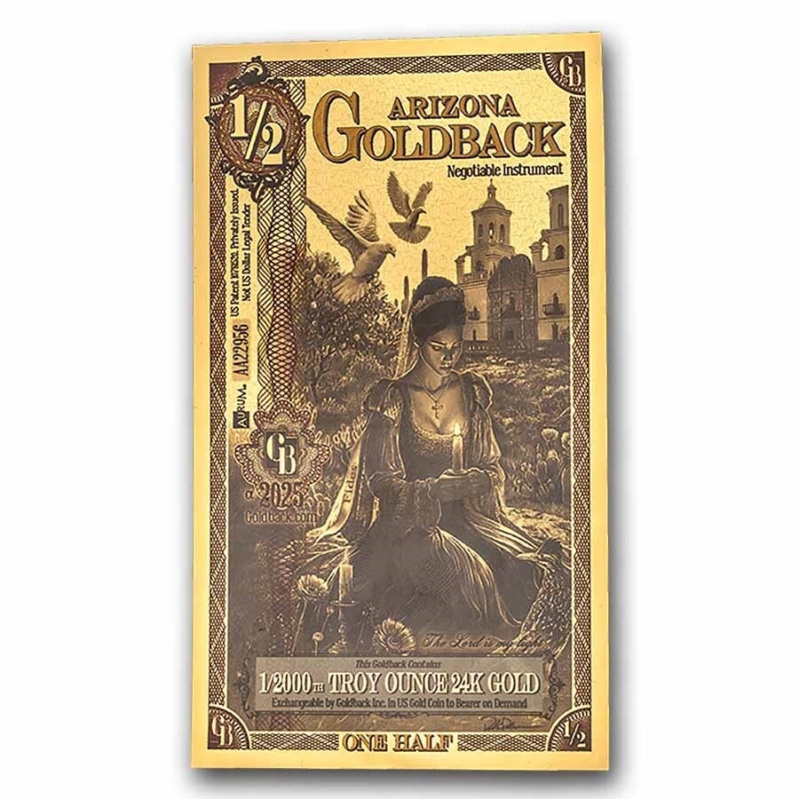 1/2 Arizona Goldback - Aurum Gold Foil Note (24k)