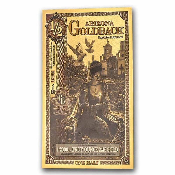 1/2 Arizona Goldback - Aurum Gold Foil Note (24k)
