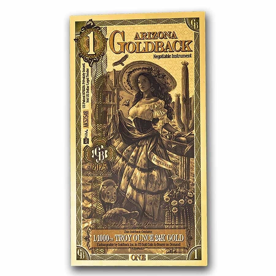 1 Arizona Goldback - Aurum Gold Foil Note (24k)