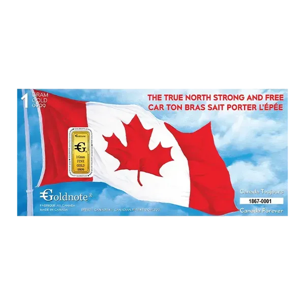 1 Gram Canada Forever Goldnote Bar (2026)