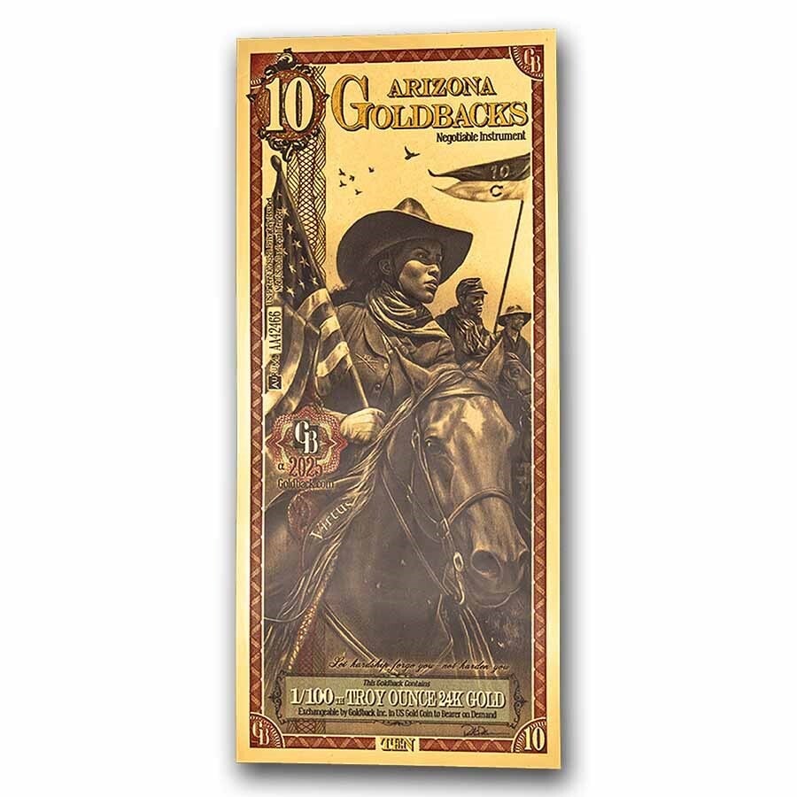 10 Arizona Goldback - Aurum Gold Foil Note (24k)