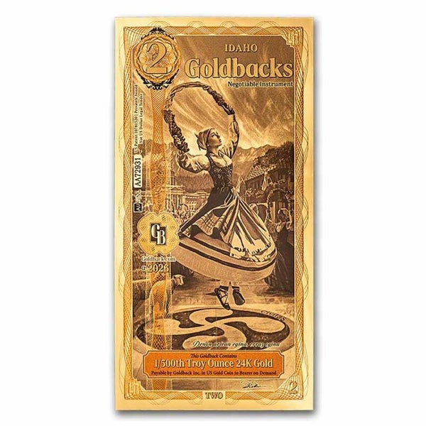 2 Idaho Goldback - Aurum Gold Foil Note (24k)