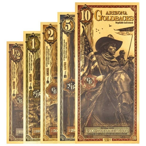** SPECIAL ORDER ** 2025 Arizona Goldback 5-Note Alpha Starter Set (1/2, 1, 2, 5, 10)