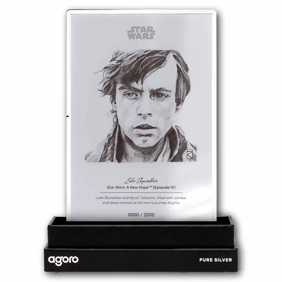 Star Wars™ Sketch Art Luke Skywalker™ Silver Collectible Foil