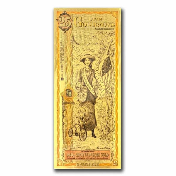 ** SPECIAL ORDER ** 25 Utah Goldback - Aurum Gold Foil Note (24k)