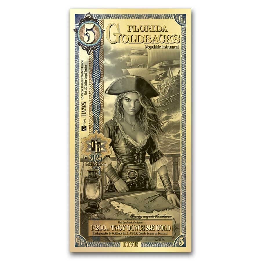 5 Florida Goldback* - Aurum Gold Foil Note (24k)