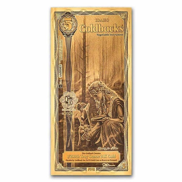 5 Idaho Goldback - Aurum Gold Foil Note (24k)