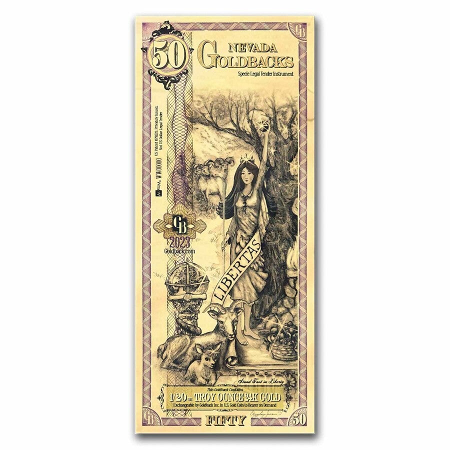 ** SPECIAL ORDER** 50 Nevada Goldback - Aurum Gold Foil Note (24k)